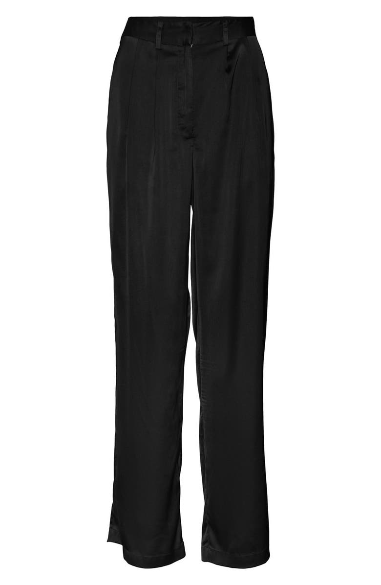 Noisy may Clarie High Waist Wide Leg Satin Pants, Alternate, color, 