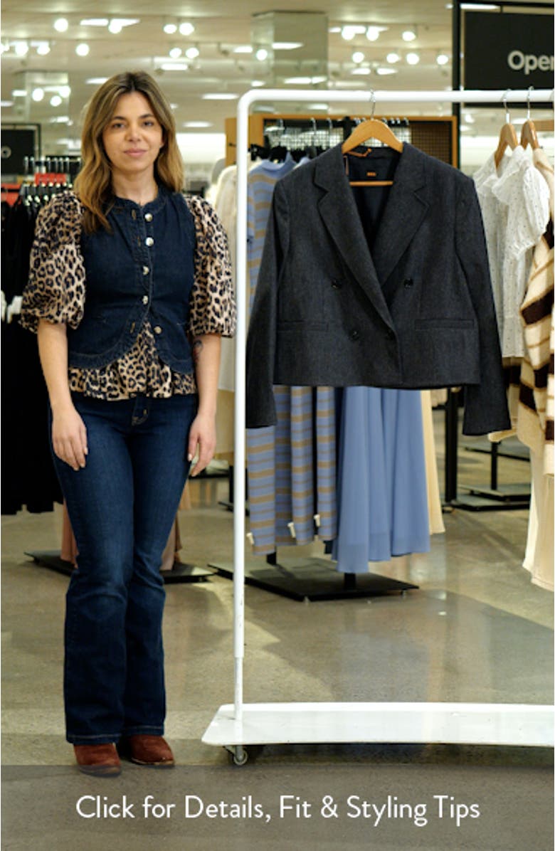 Jafleni Crop Stretch Flannel Jacket, sales video thumbnail