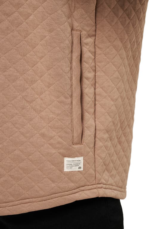 Travismathew Transatlantic Quilted Henley Pullover In Nude