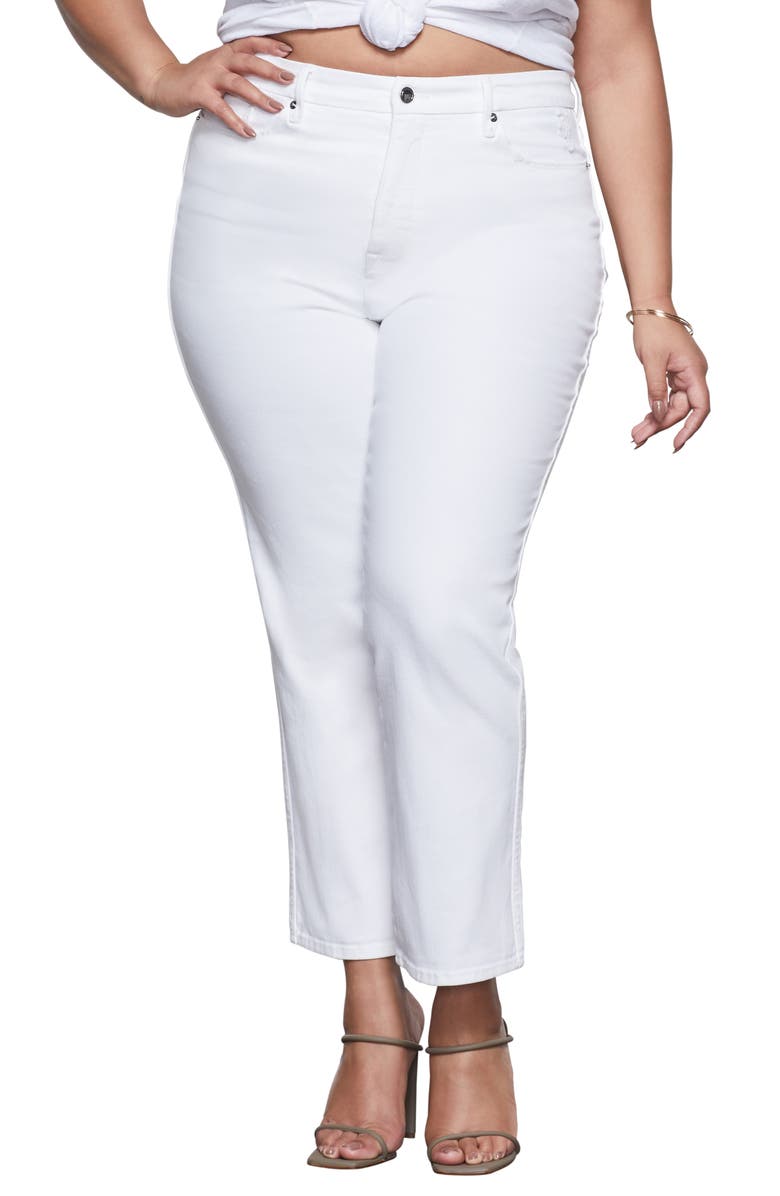 Good American Good Curve Straight Jeans, Alternate, color, 