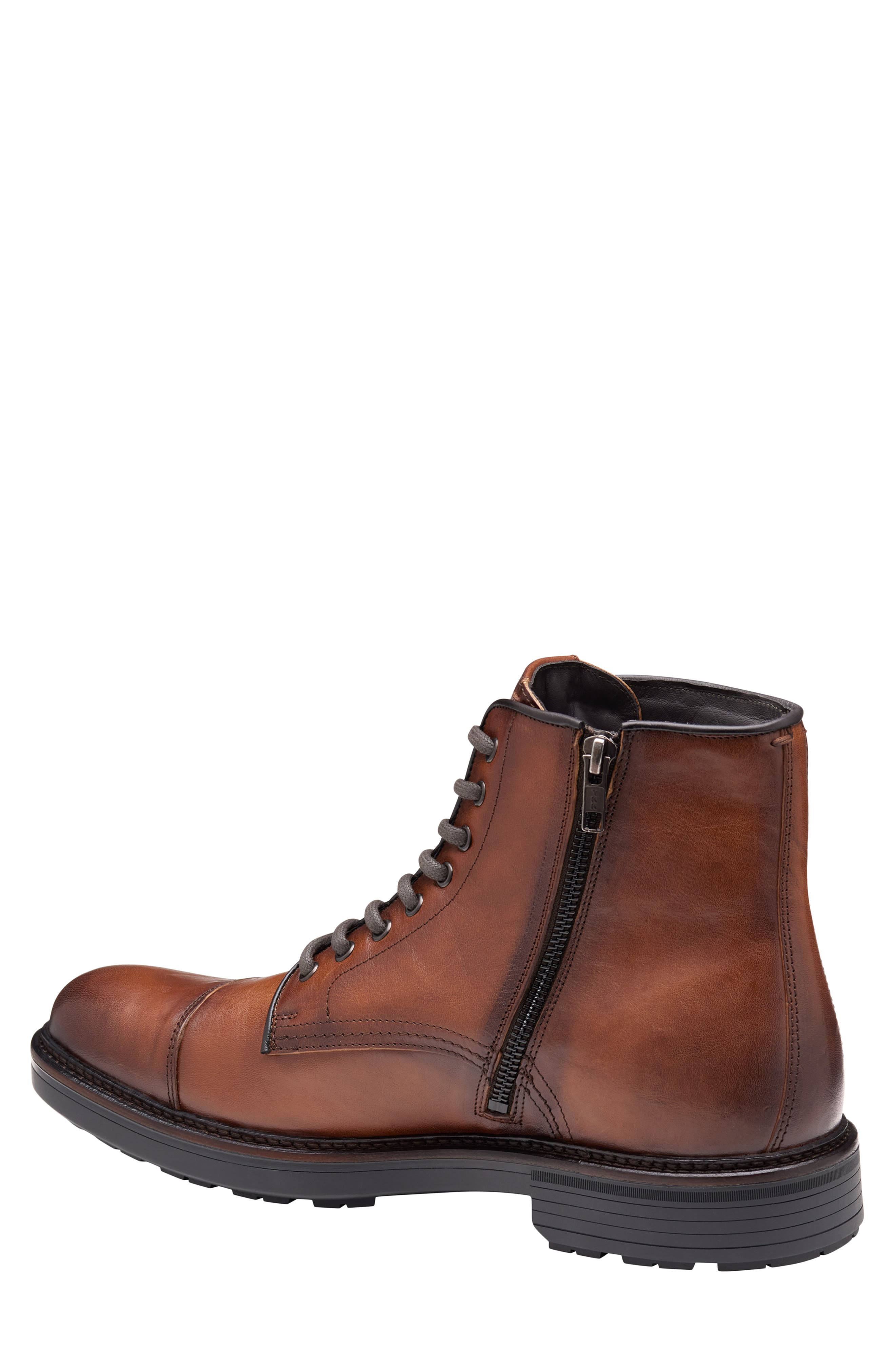 Latham Cap Toe Combat Boot, Alternate, color, TAN EUROPEAN CALFSKIN