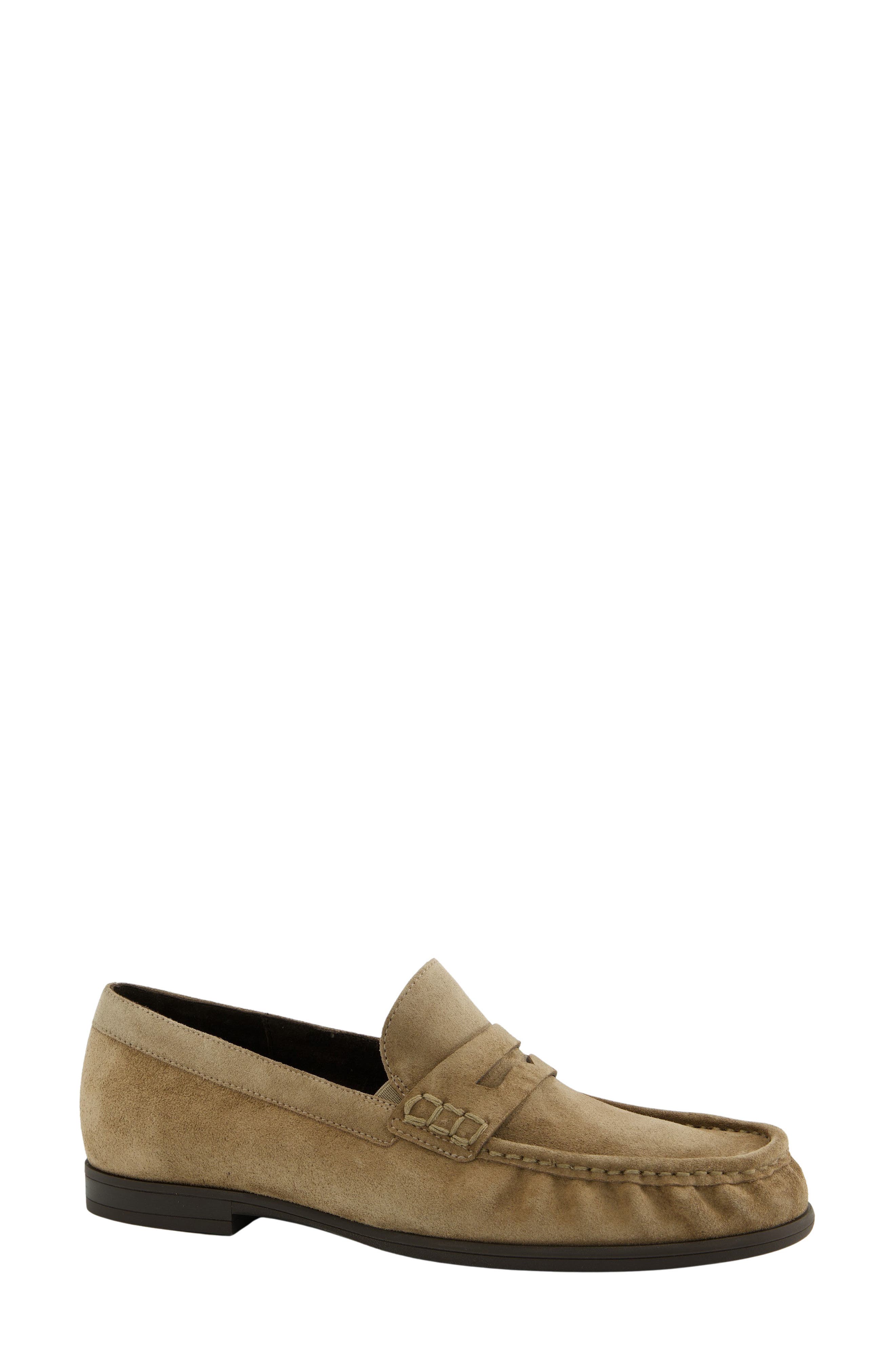 Emmy Penny Loafer, Main, color, ANTELOPE SOFT SUEDE