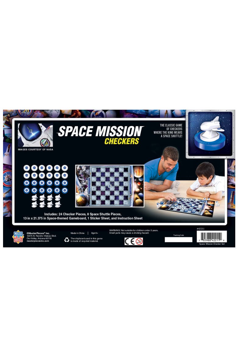 Space Mission Checkers Board Game, Alternate, color, Multicolor