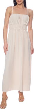 TASH AND SOPHIE Elastic Waist Midi Dress