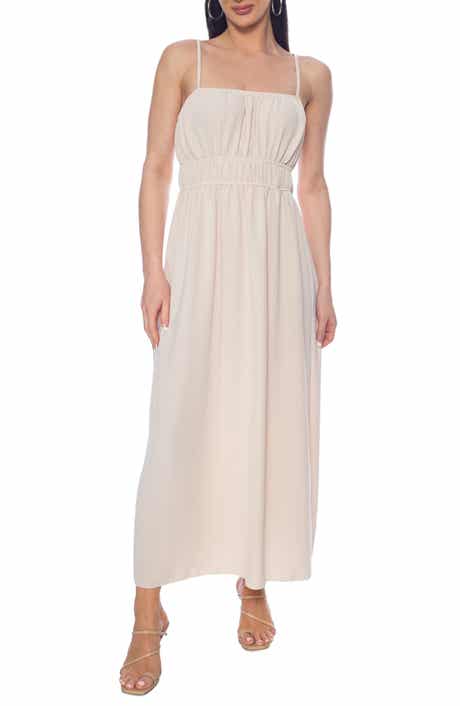 TASH AND SOPHIE Elastic Waist Midi Dress