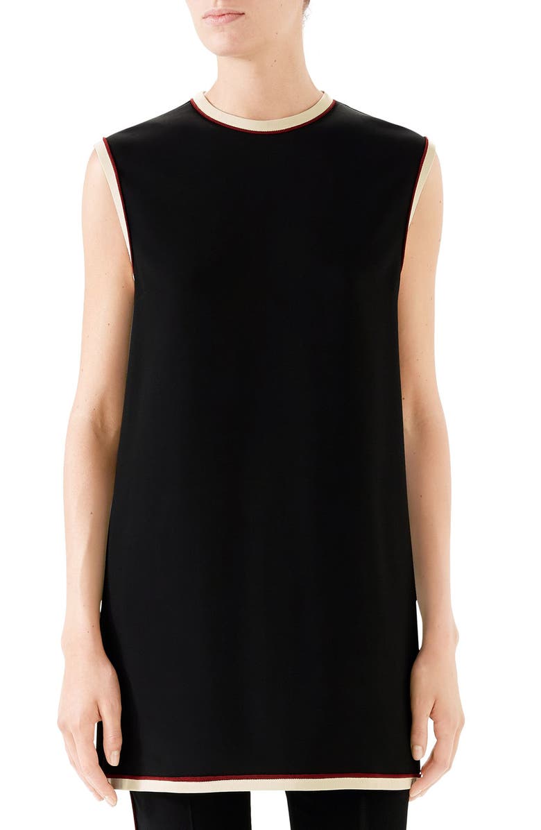 Gucci Stretch Cady Tunic Top, Main, color, 
