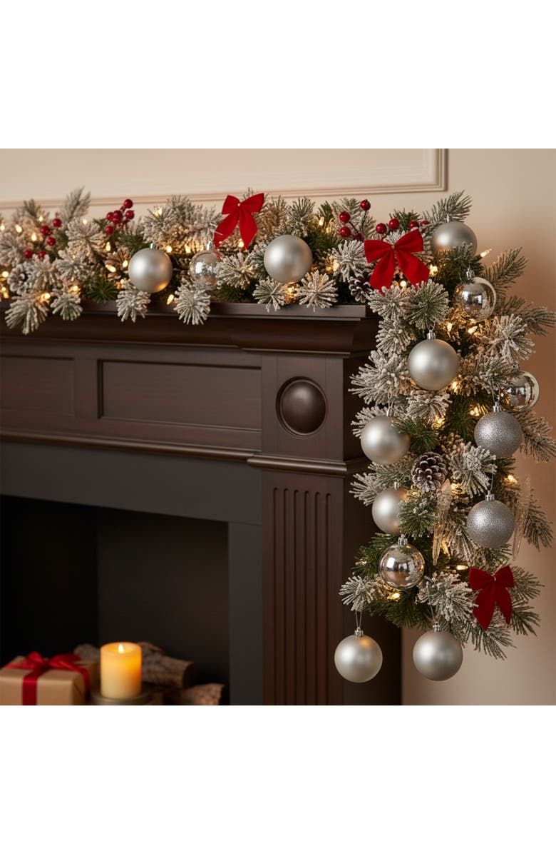 Northlight Shatterproof Matte Christmas Ball Ornaments - 4" (100mm) - Pewter Gray - 12ct, Alternate, color, 