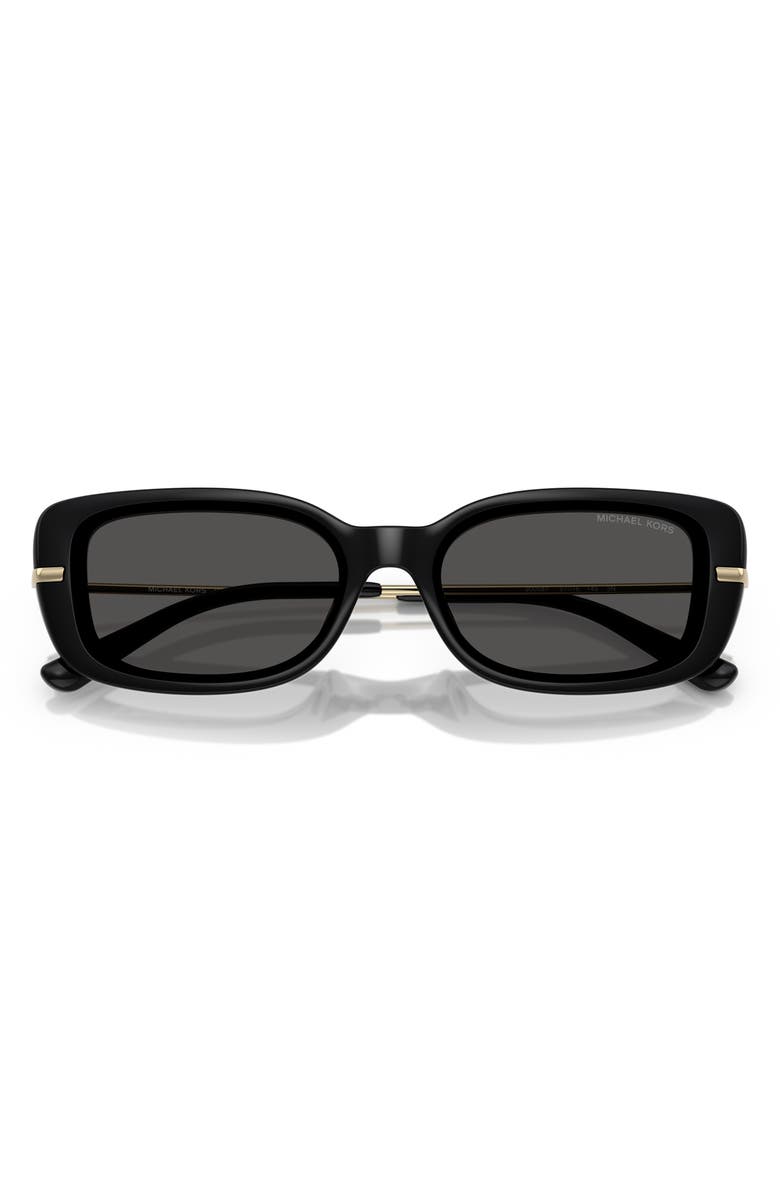 Michael Kors 57mm Rectangular Sunglasses, Alternate, color, Black