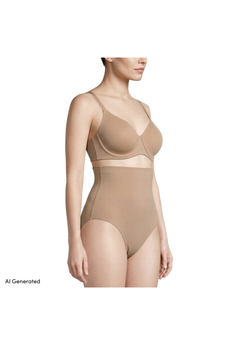 Lands’ End Womens Contour Flex High Waist Shaping Brief, Alternate, color, Clay Bisque