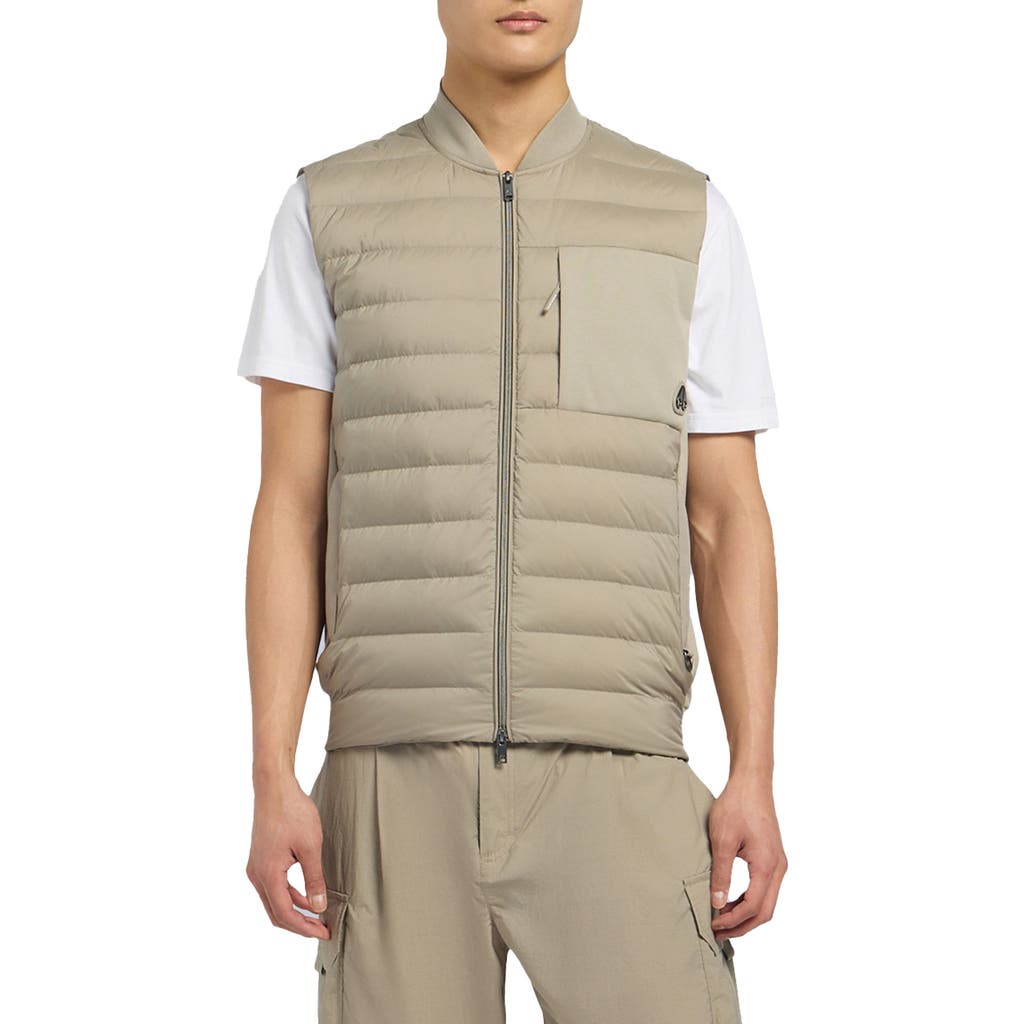Moose Knuckles Anderson Air Down Hybrid Quilted Vest In Gray