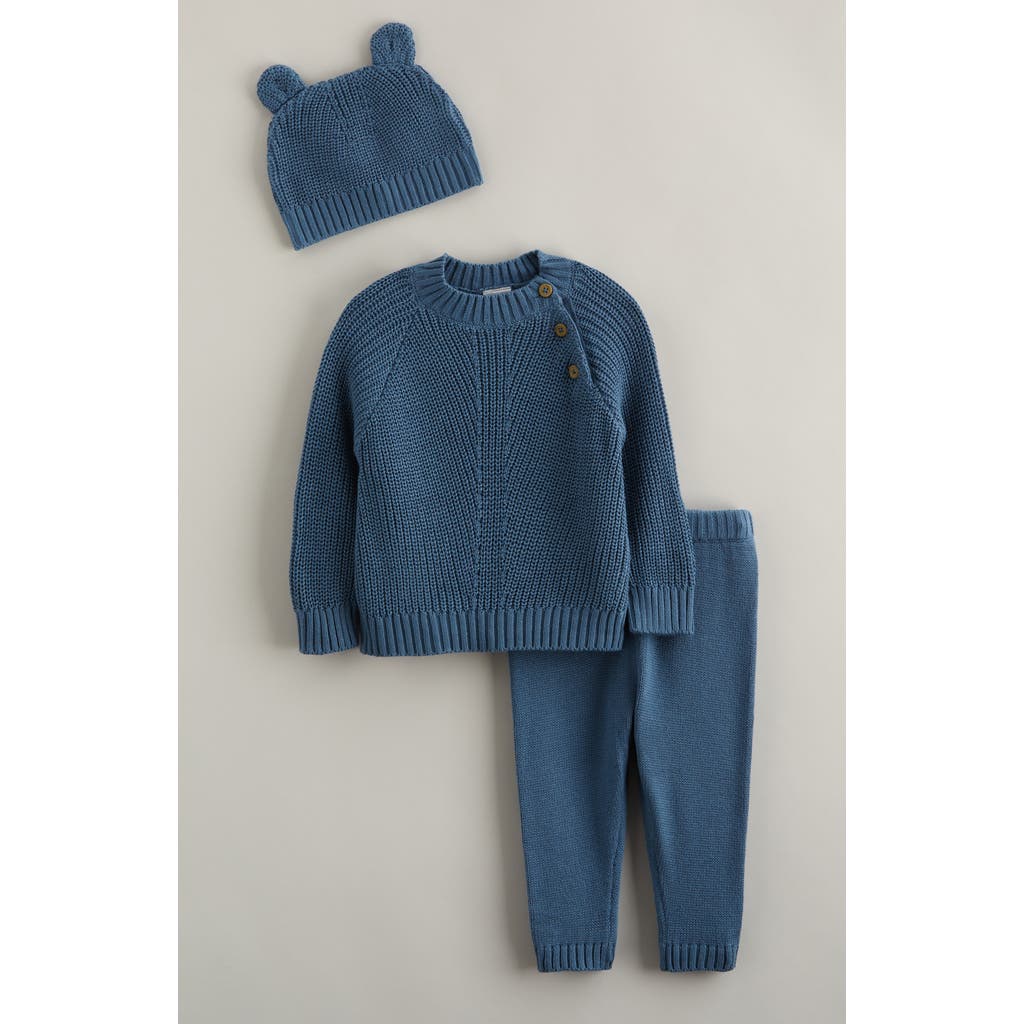 Nordstrom Knit Sweater, Pants & Hat Set In Blue