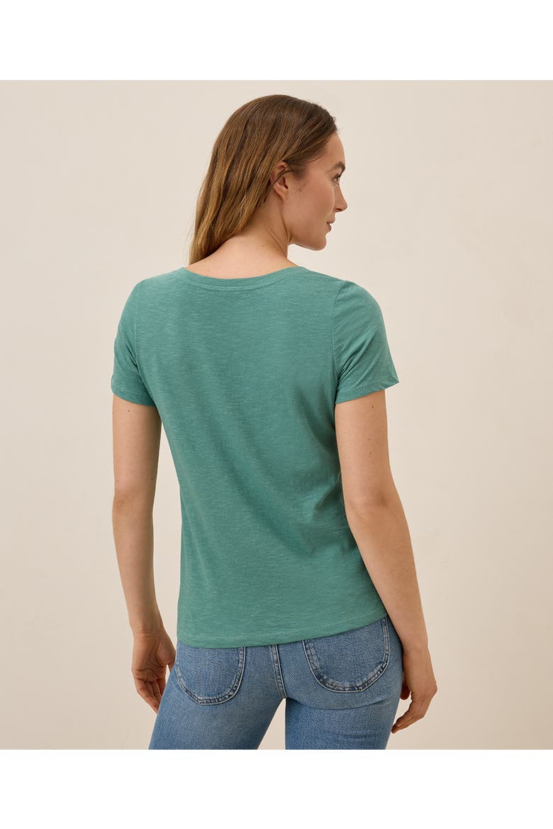 Organic Cotton Featherweight Slub V-Neck Tee, Alternate, color, Castor Green