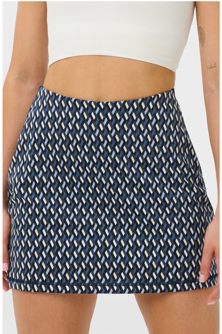 Power Printed Tennis Skort, Main, color, BLUE LINKED GEO PRINT