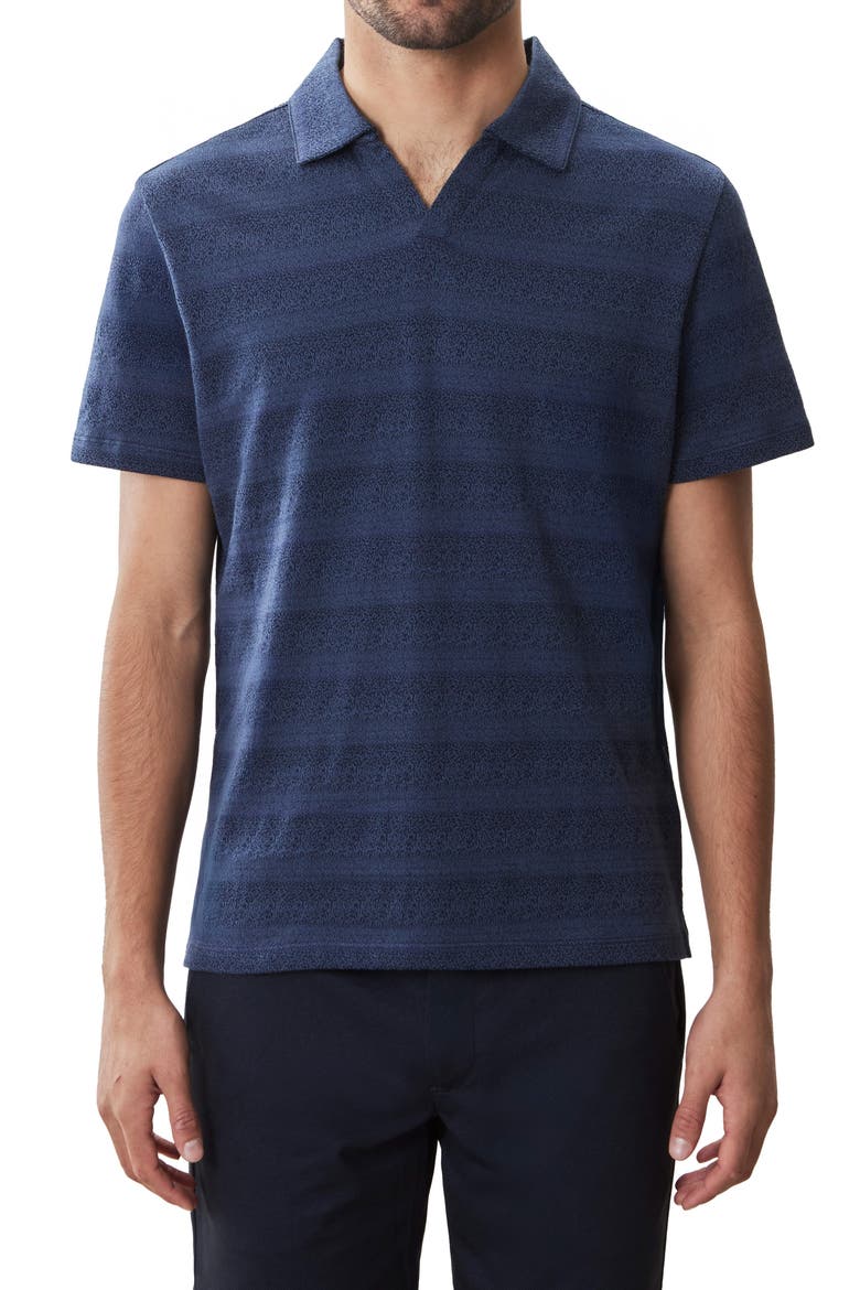 Duval Stripe Johnny Collar Polo, Main, color, NAVY