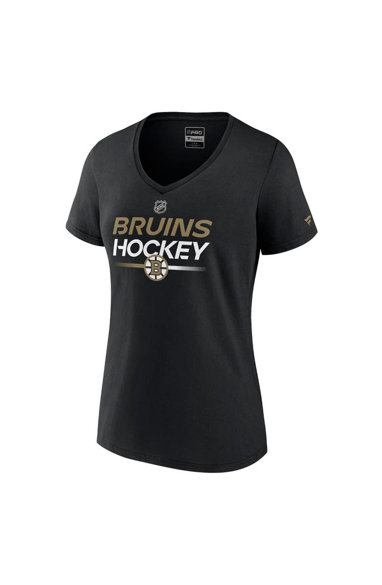 FANATICS Women's Fanatics Branded Black Boston Bruins Authentic Pro V-Neck T-Shirt, Alternate, color, Black