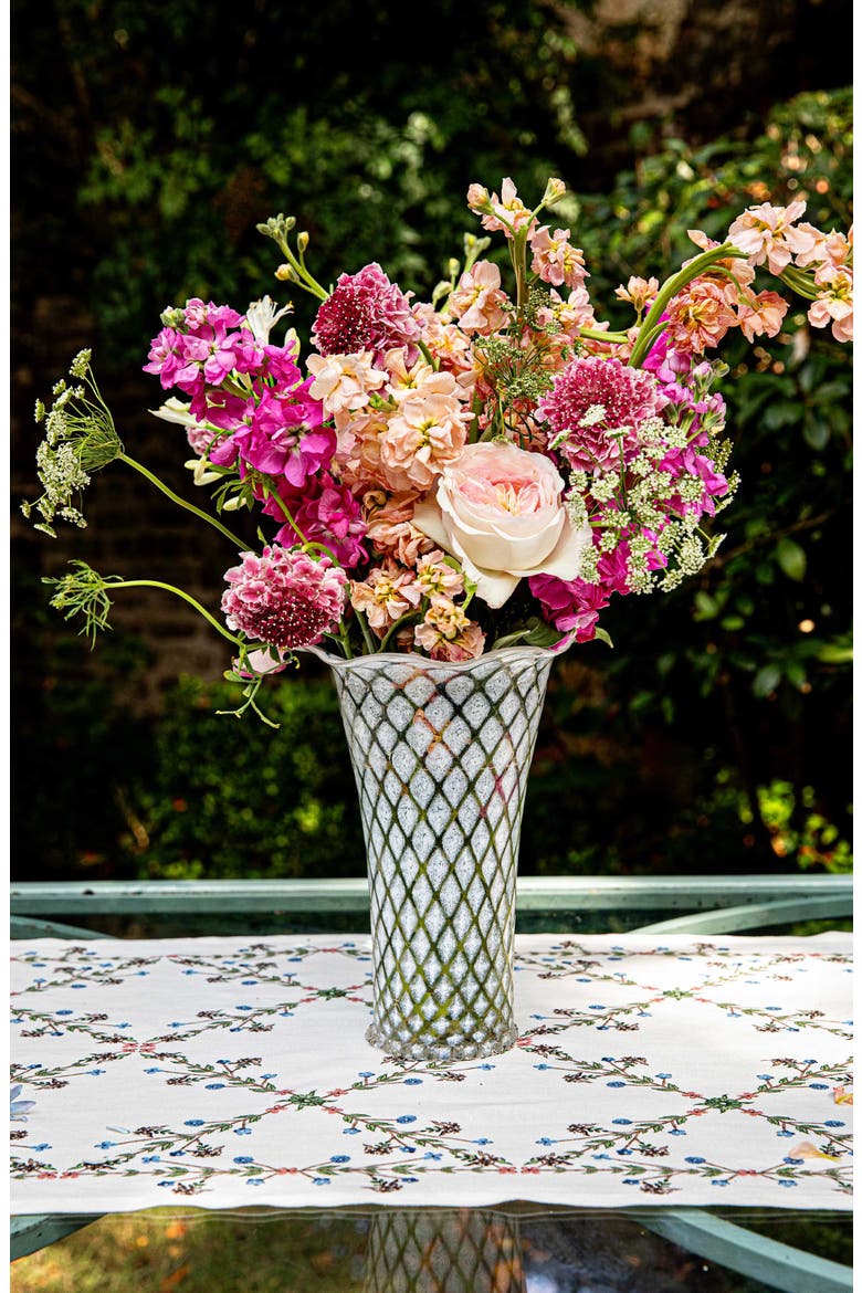 Trellis Glass Vase, Alternate, color, WHITE