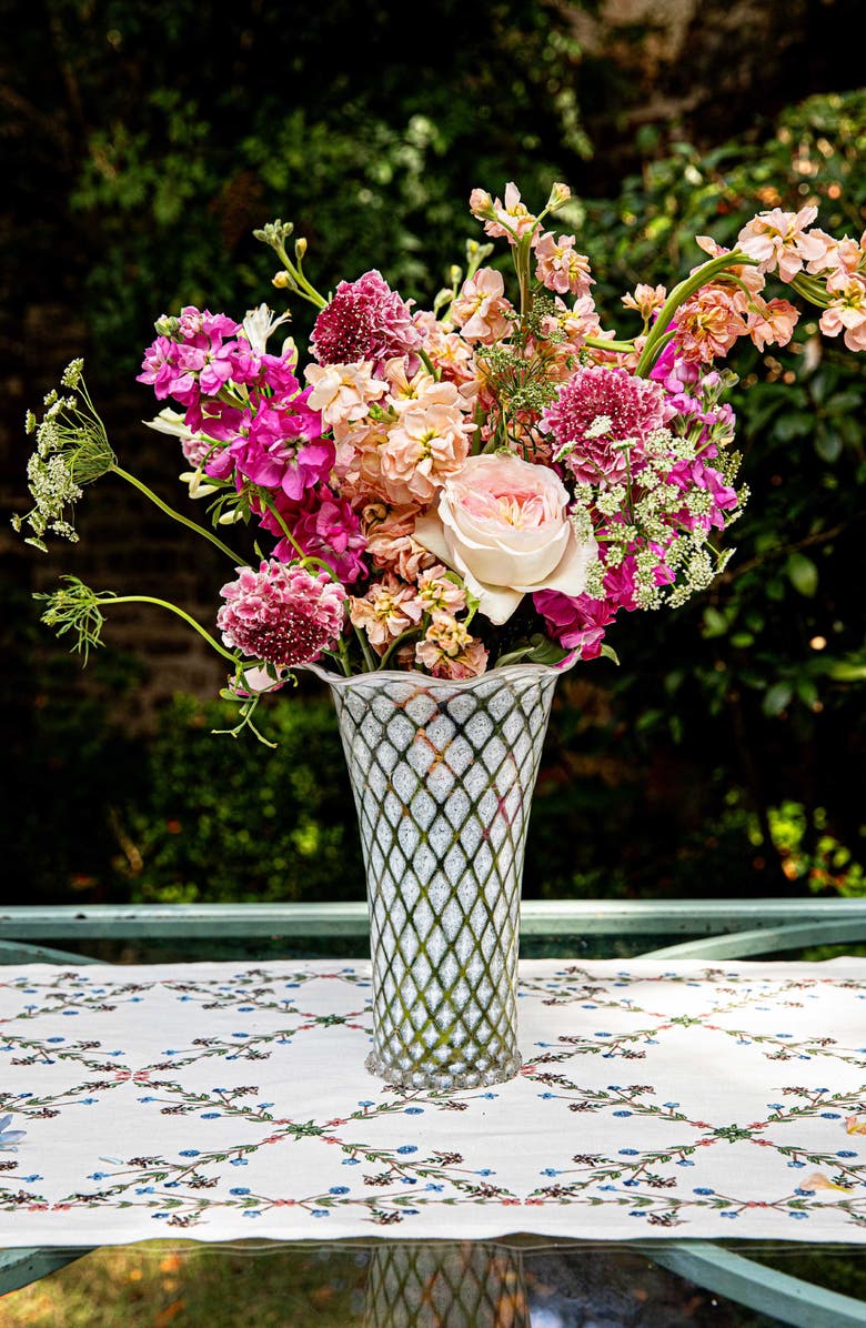 Juliska Trellis Glass Vase, Alternate, color, White