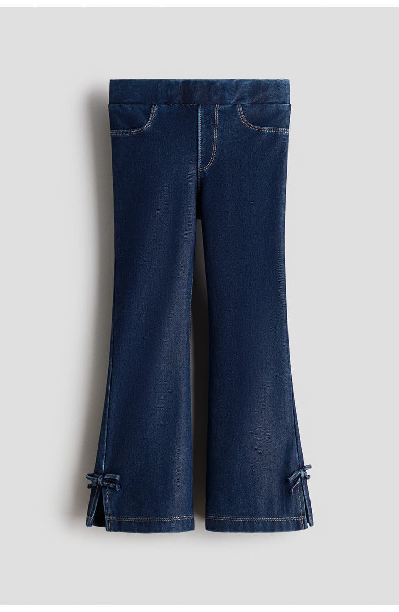 H&M Denim-look Flared Jeggings, Main, color, Dark Denim Blue