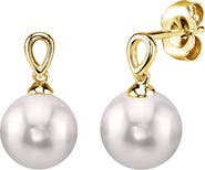 The Pearl Source Japanese Akoya Pearl Sherry Earrings