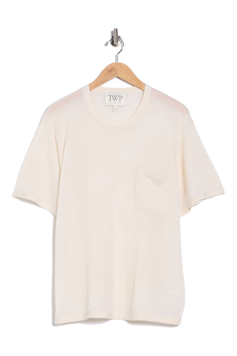 Cashmere Knit Pocket T-Shirt, Alternate, color, IVORY