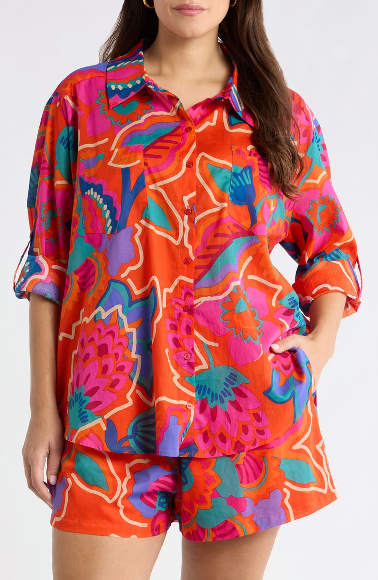 SUGARLIPS Kahlia Tropics Top, Main, color, Red-Multi