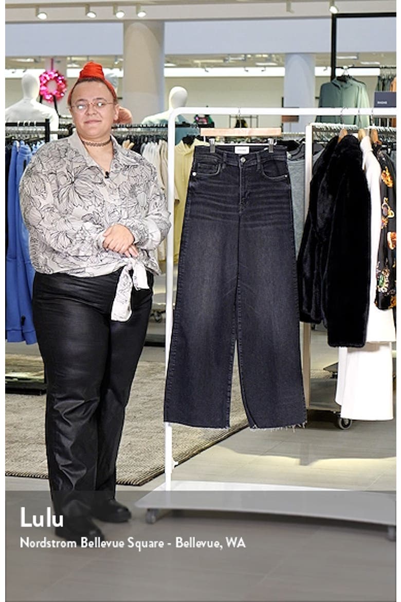 Le Slim Palazzo Raw Hem High Waist Wide Leg Jeans video