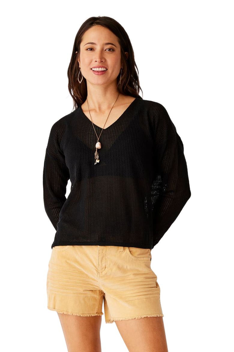Lightweight Mesh Pullover, Main, color, Black