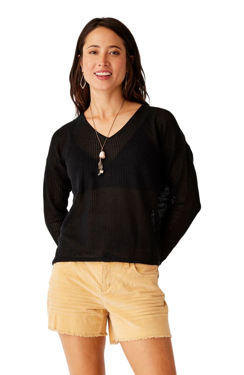 Carve Designs Lightweight Mesh Pullover, Main, color, Black