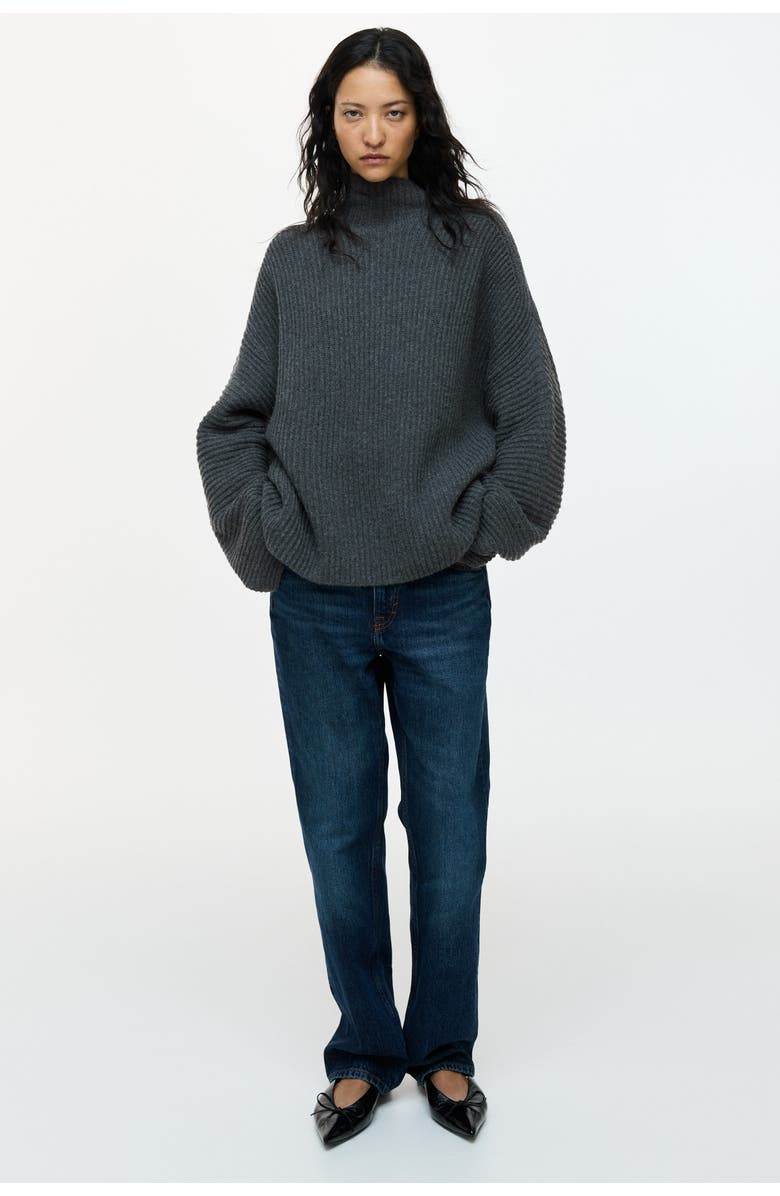 H&M Rib-knit Wool-blend Jumper, Alternate, color, Dark Gray