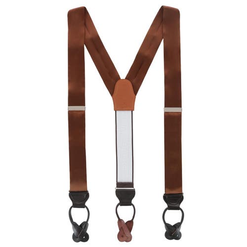 TRAFALGAR TRAFALGAR BIG & TALL DUTTON SOLID COLORED SILK BUTTON END SUSPENDERS 