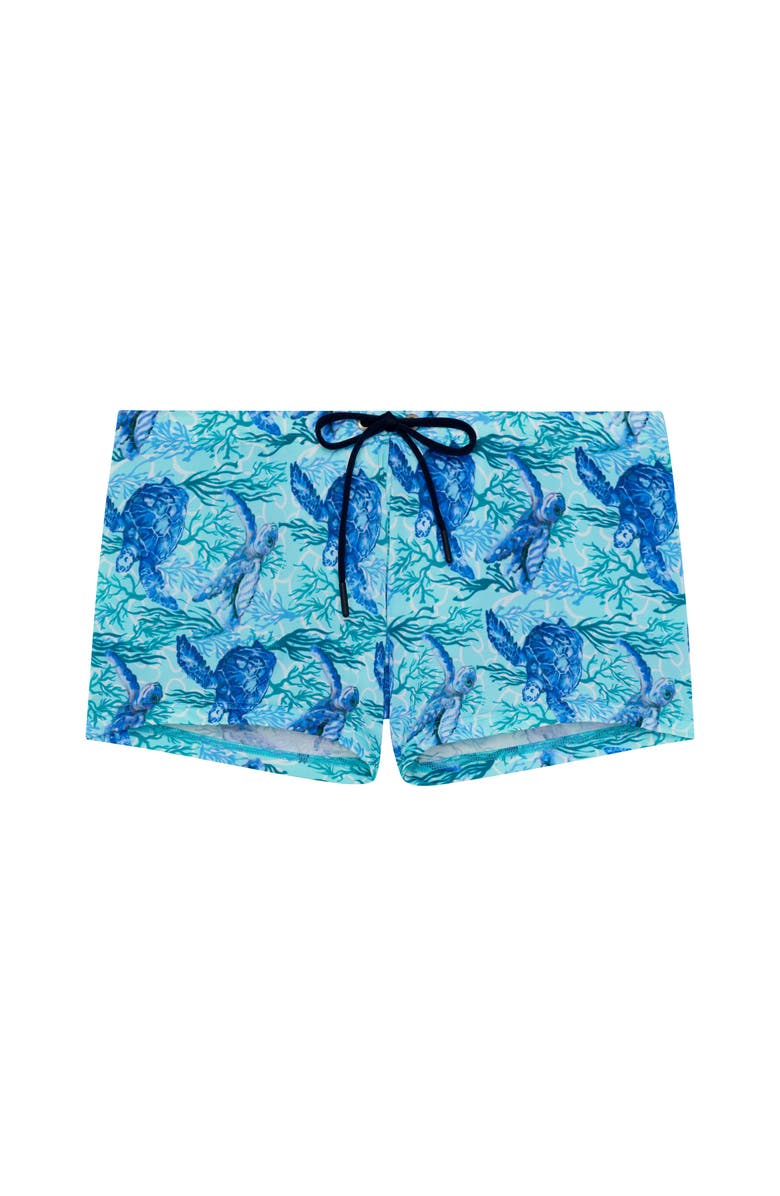 HOM Tartane Swim Shorts, Main, color, Blue Print