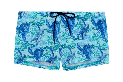 Hom Tartane Swim Shorts In Blue Print