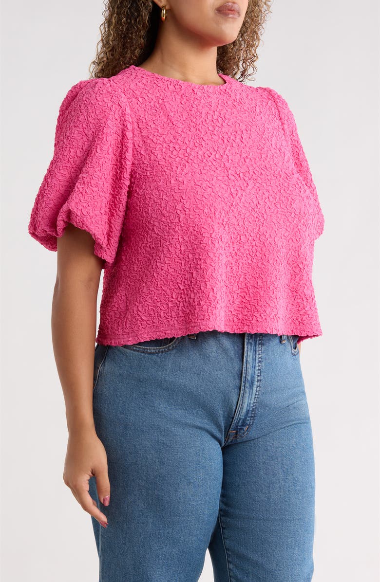SUGARLIPS Bubble Sleeve Crop Top, Alternate, color, Pink