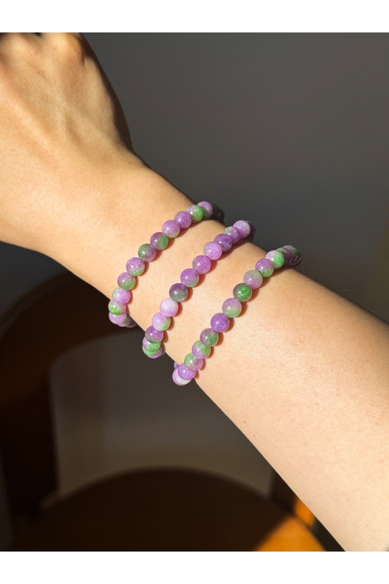 Lavender Field Beaded Jade Necklace, Alternate, color, Purple