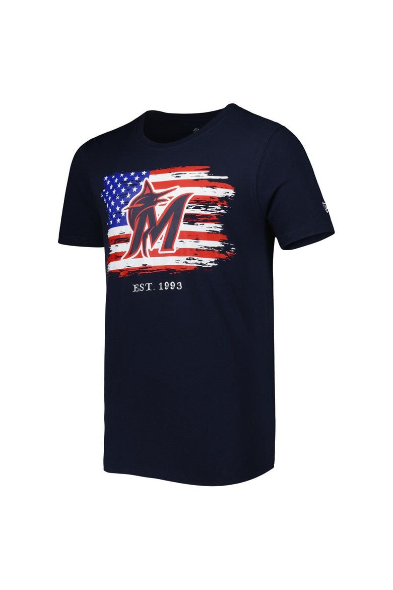 Men's New Era Navy Miami Marlins 4th of July Jersey T-Shirt, Alternate, color, Navy
