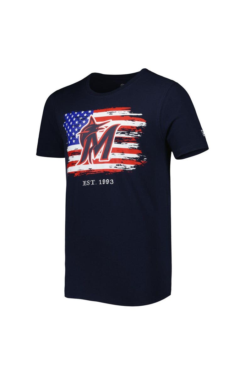 New Era Men's New Era Navy Miami Marlins 4th of July Jersey T-Shirt, Alternate, color, Navy
