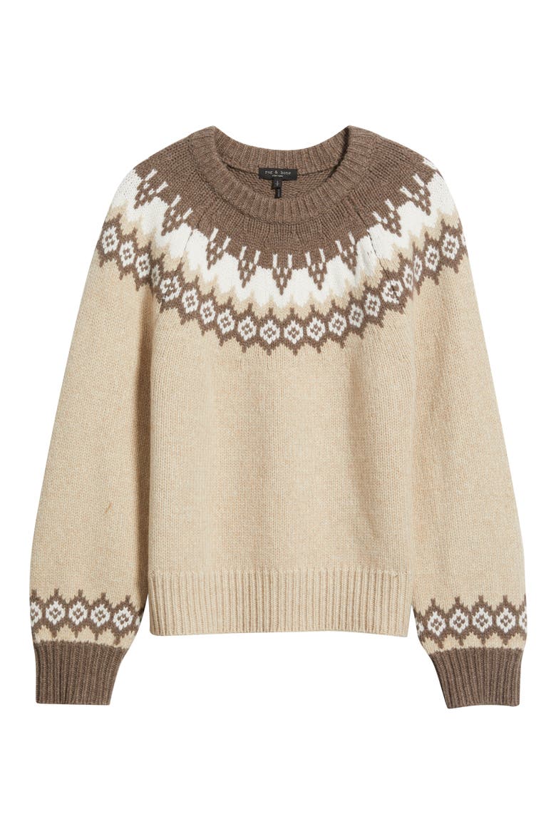 Beth Fair Isle Wool Sweater, Alternate, color, BEIGE MULTI