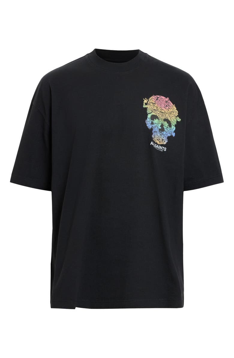 AllSaints Trance Oversize Graphic T-Shirt, Alternate, color, Washed Black