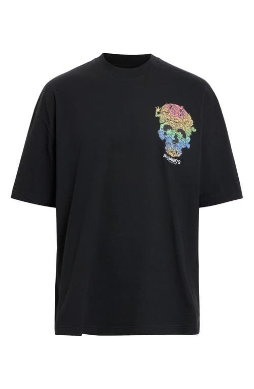 Allsaints Trance Short Sleeve Graphic T-shirt In Black