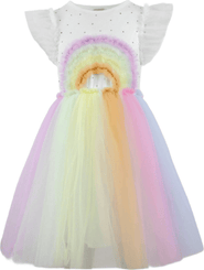 Lola + The Boys Crystal Rainbow Tulle Dress
