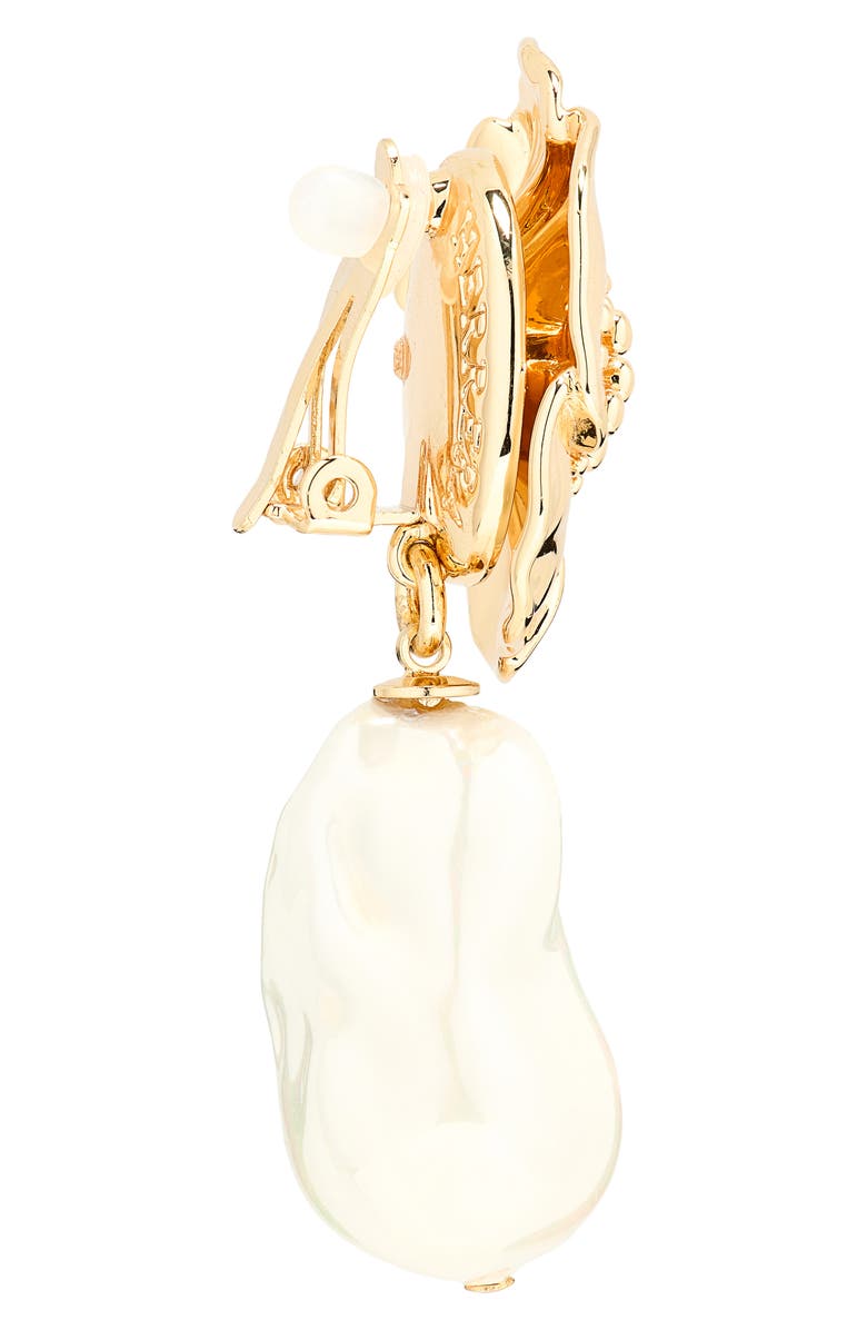 Carolina Herrera Flower & Faux Pearl Drop Earrings, Alternate, color, Multi-Color