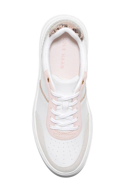 Shop Cole Haan Grandpro Carissa Sneaker In White/silver Birch Suede