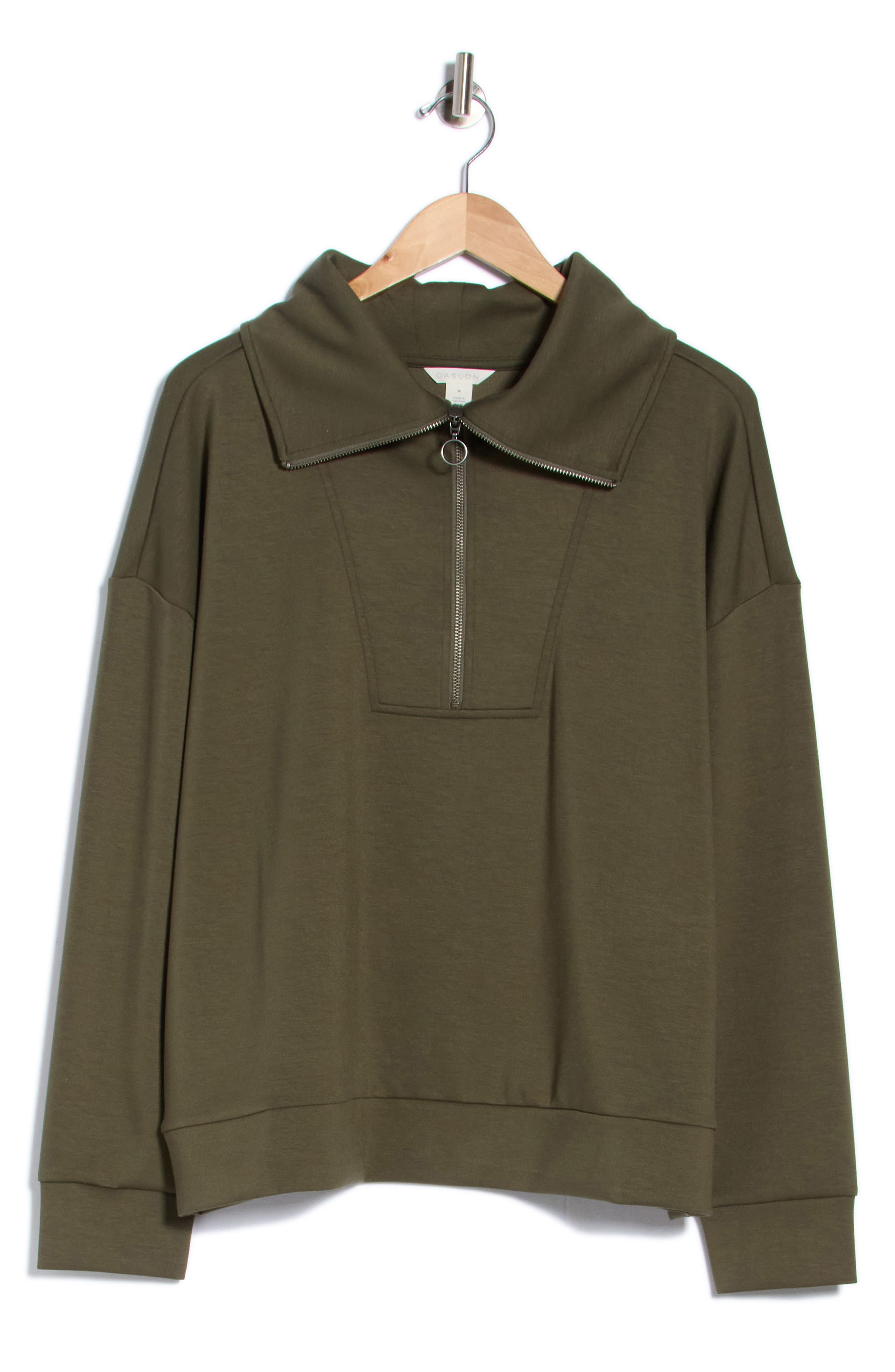 Caslon ® Quarter Zip Sweatshirt In Olive Sarma