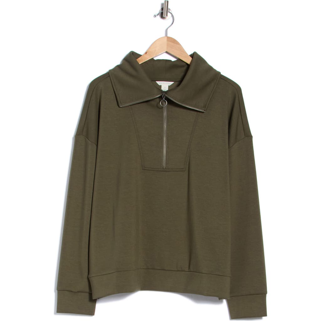 Caslon ® Quarter Zip Sweatshirt In Olive Sarma