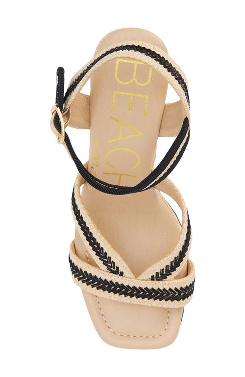 Beach By Matisse Adelaide Natural Raffia Embroidered Platform Ankle Strap Sandals In Natural