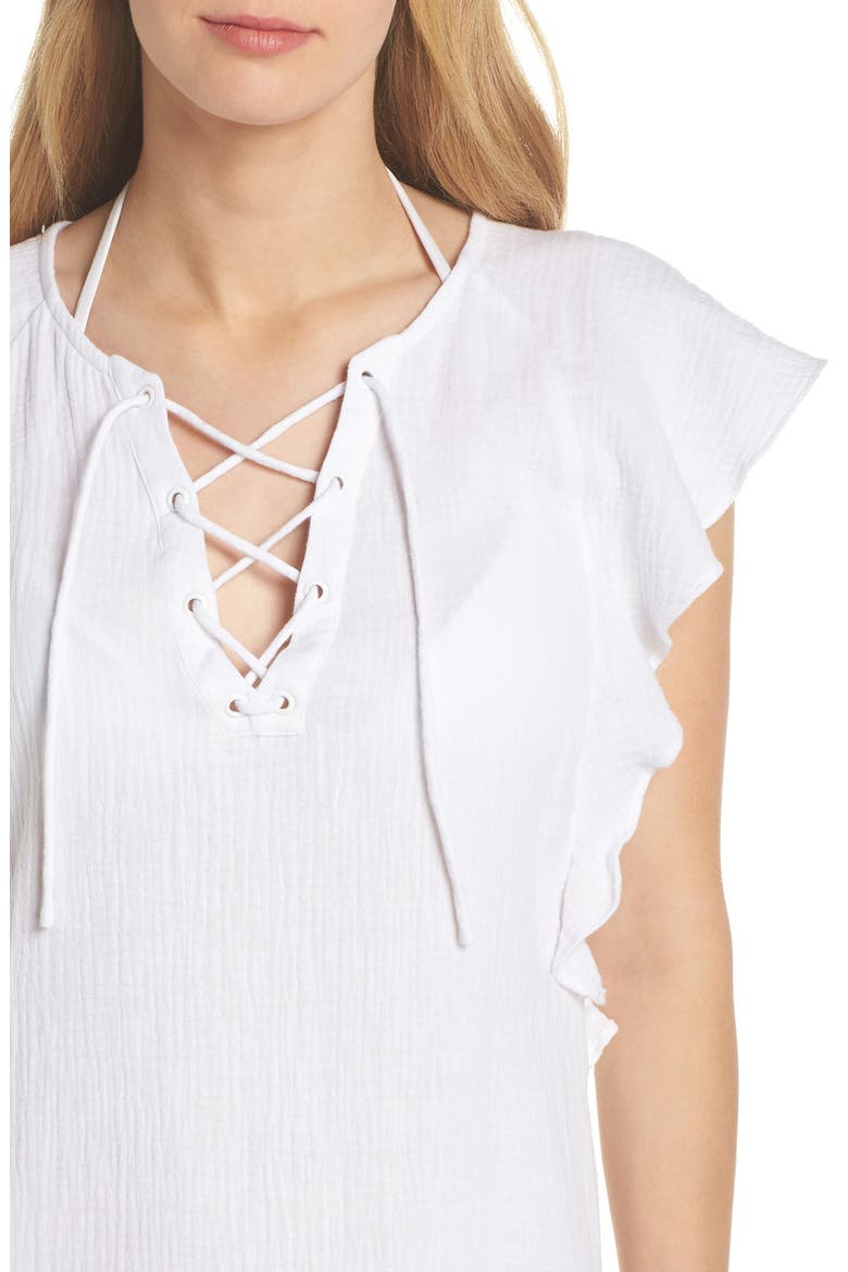 Fia Cover-Up Dress, Alternate, color, WHITE