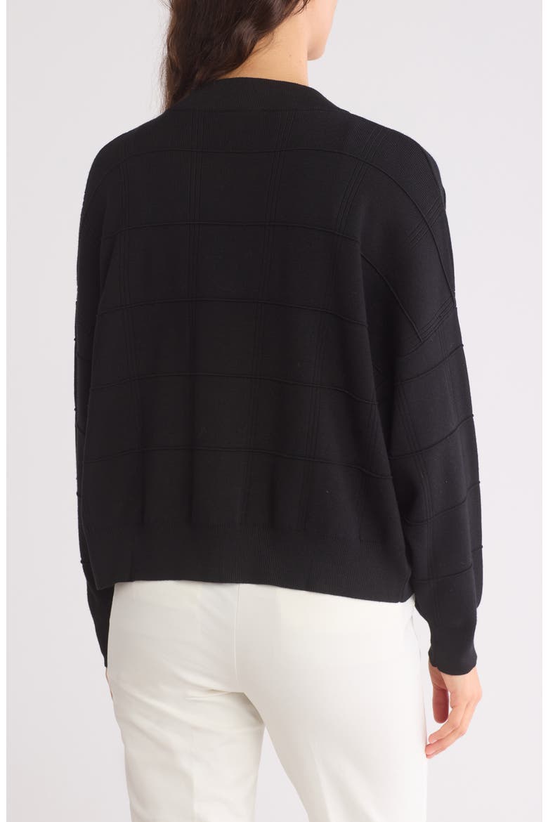 Grid Zip-Up Bomber Jacket, Alternate, color, BLACK