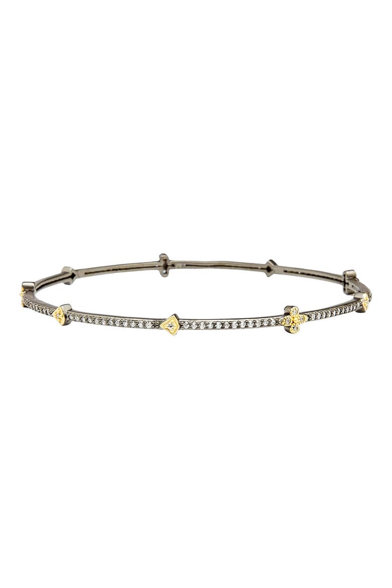 Clover Station Bangle, Main, color, GUNMETAL/ GOLD