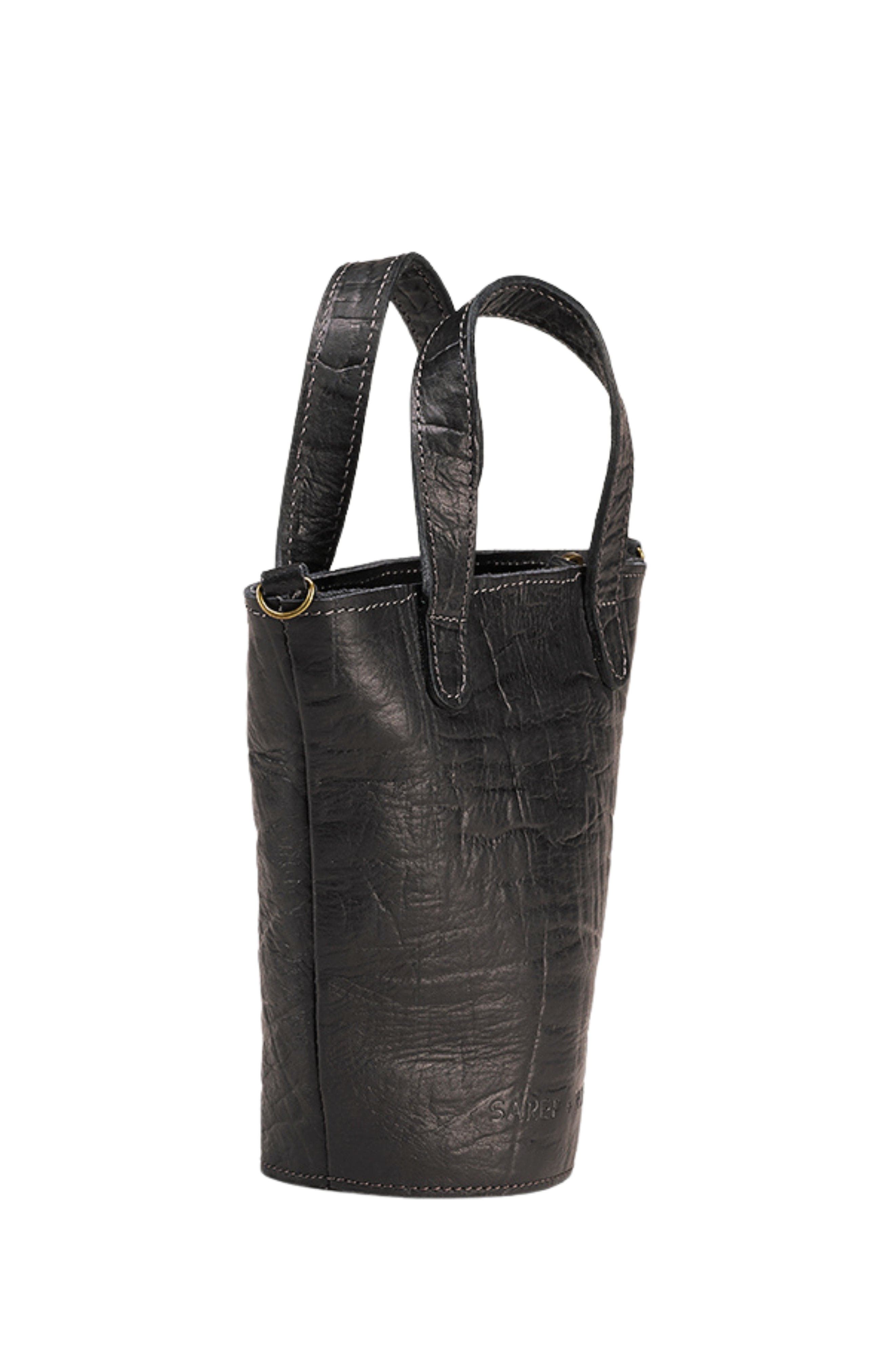 Sarep + Rose Sara Mini Leather Tote Bag, Alternate, color, Black Elephant