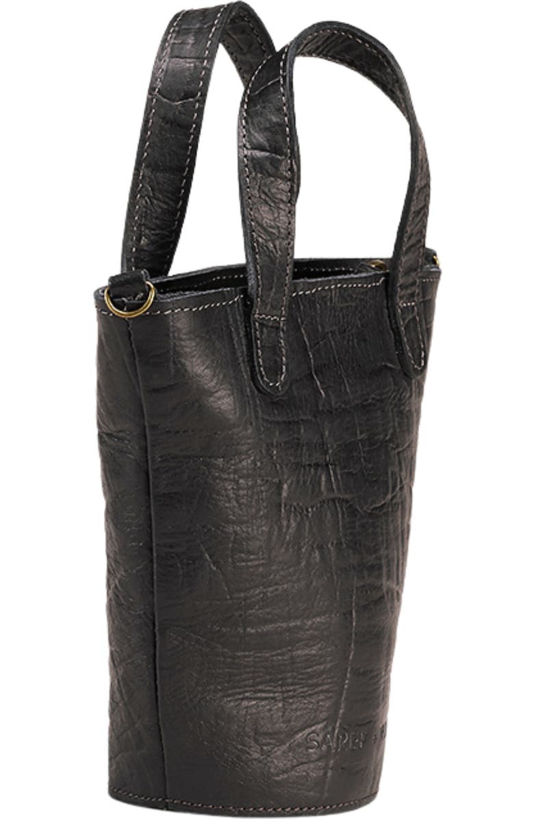 Sarep + Rose Sara Mini Leather Tote Bag, Alternate, color, Black Elephant